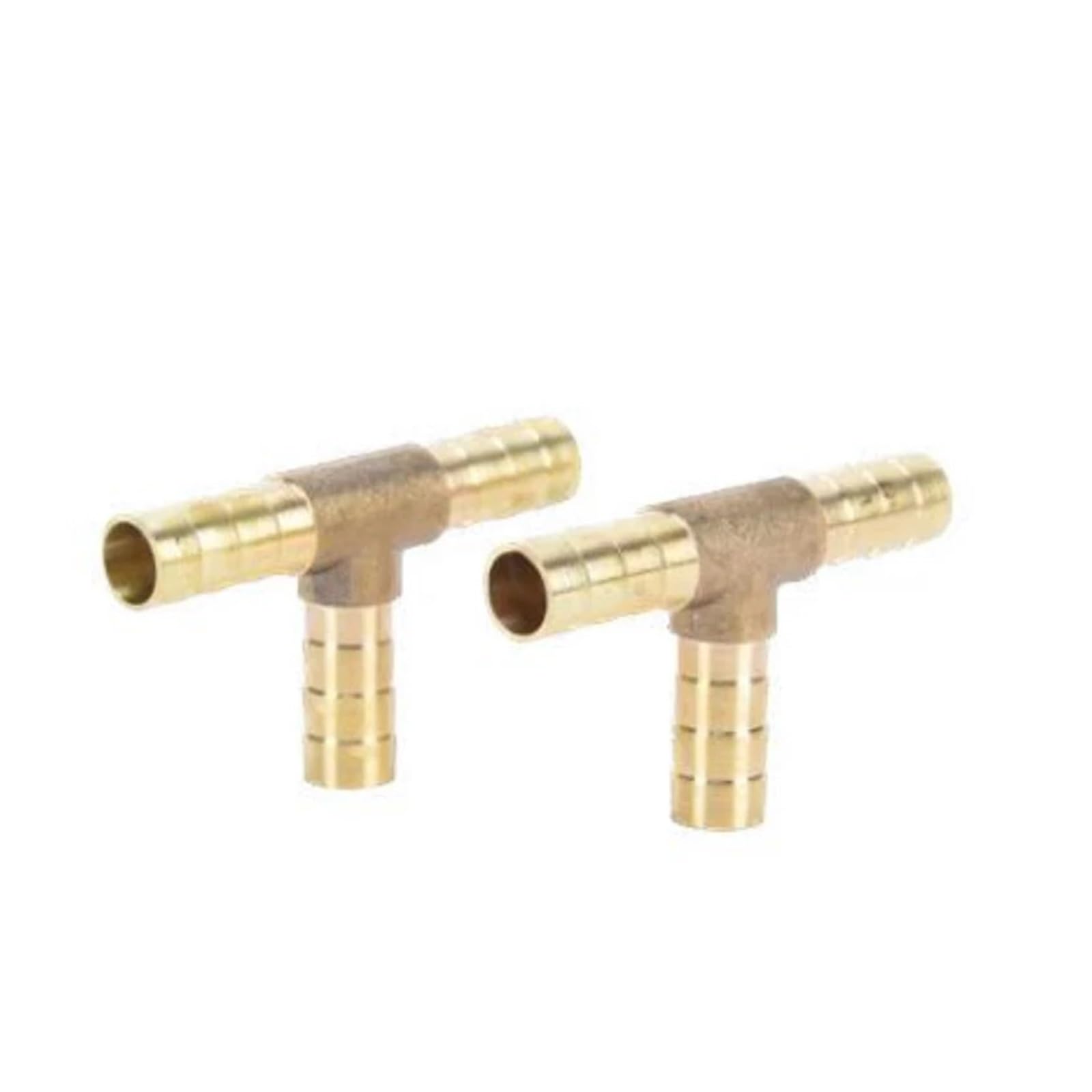 Raccordo per Tubo da Giardino in Ottone, Confezione da 2 raccordi a T in Ottone a 3 Vie, Misure Multiple(OD 19mm-12mm-19mm)