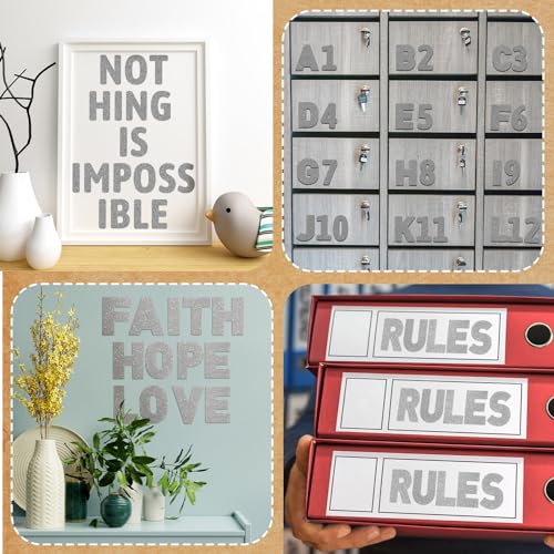 Image of Harloon 232 Pcs Large Glitter Letter Stickers 24 Sheets Classroom Bulletin Boards Decorations Big Font Alphabet Letter Self Adhesive Letters Stickers Back to School Decor DIY Craft(Silver,6 Inch)