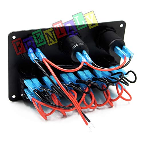 image for Frentaly Car Marine Boat 6-Gang Waterproof Circuit Red LEDs Rocker Swi