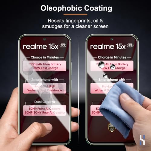 Image of Tempered Glass for Realme 15X | C85 | Narzo 90X - Military Grade 9H Screen Guard, Anti-Scratch, Shatterproof, Edge to Edge Full Coverage - Black Border