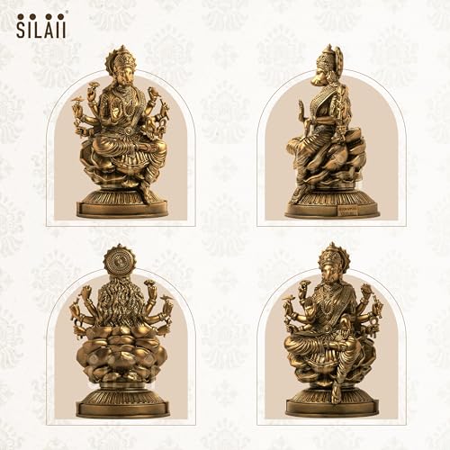 Image of SILAII Goddess Varahi Amman Sculpture - Antique Bronze Finish, Handcrafted Statue for Puja Room, Home Decor, and Gifting (Antique Bronze, 9 INCH)