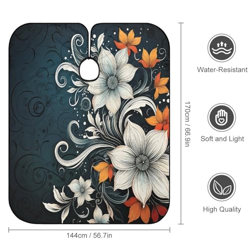 Capa para barbero con flores abstractas Boho, talla grande miniatura 2