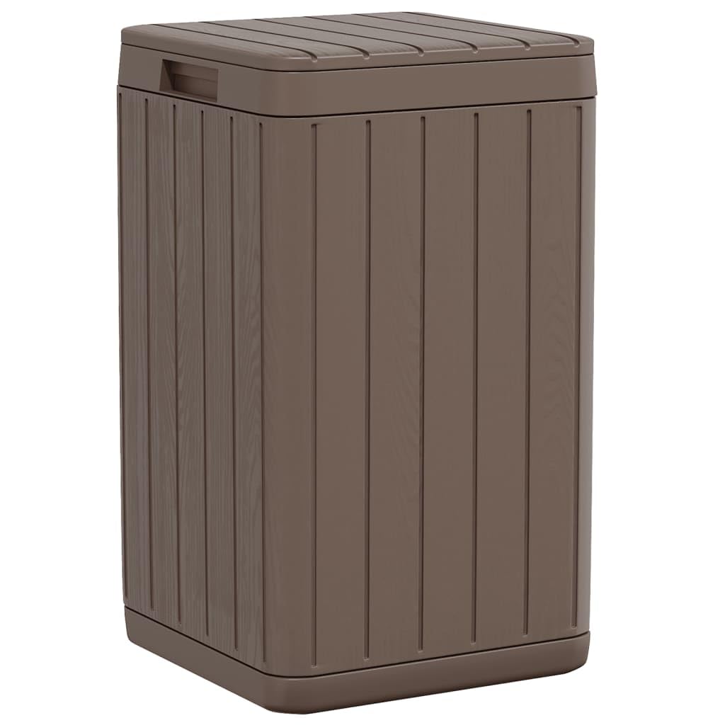 vidaXL Cestino per Rifiuti da Esterno Marrone 38x38x65 cm in PP