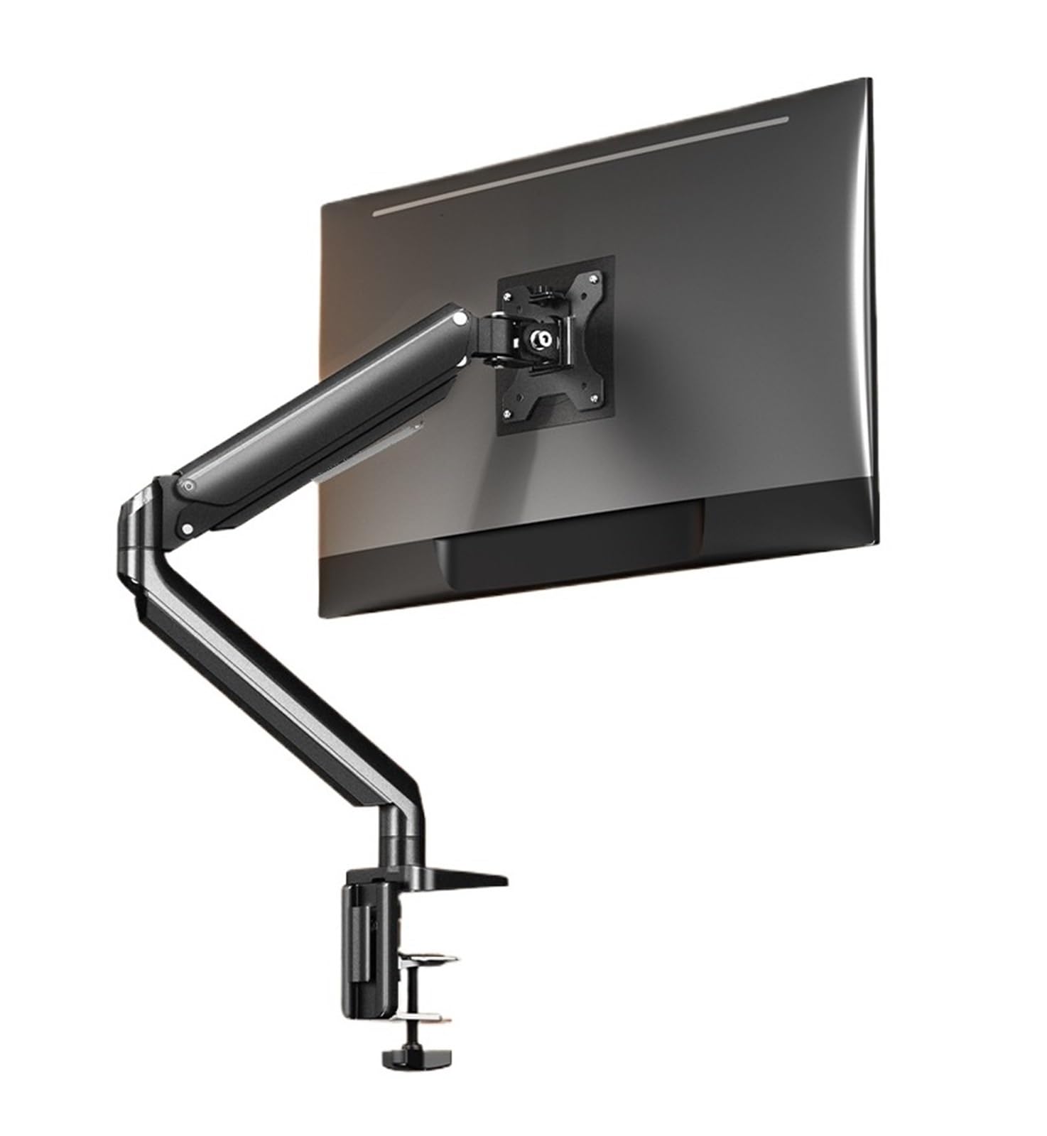MOUKWLEK Monitor robotic arm stand for drill-free dual screens(All-aluminumalloyarm)
