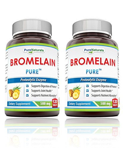 Pure Naturals Bromelain Dietary Supplement - 500mg, 120 Enzyme Tablets Per Bottle –