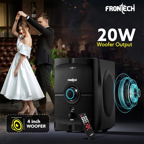 Image of FRONTECH 4.1 Channel Multimedia Speaker System | 60W RMS Output | Bluetooth 5.0 | FM Radio | USB & AUX Input | Remote Control (SW-0127)