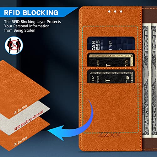 Image of ZZXX for Google Pixel 7 Pro Wallet Case Magnetic Closure 6.7 inch,Brown