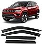 Smoke Tinted Tape-On Side Window Vent Visor Deflectors Rain Guards Compatible with Jeep Compass 2017 2018 2019 2020 2021 2022 2023