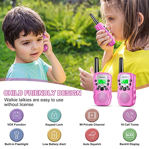 Maylawn Walkie Talkies for Kids, Toys for 3-12 Year Old Boys & Girls, Walkie Talkies 2 Packs, 8 Channels 2 Way Radio Toy, 3km Range for Outdoor Camping Hiking & Indoor Activities - Image 3