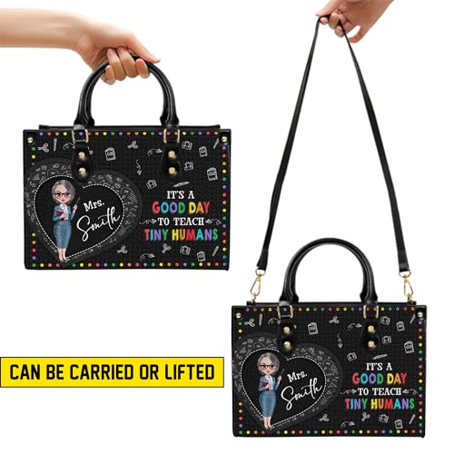 Bolso personalizado de cuero para docente miniatura 4