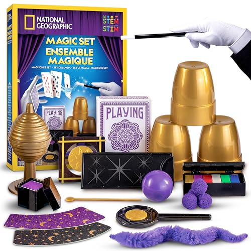 NATIONAL GEOGRAPHIC Coffret de Magie pour Enfants - 45 Tours de Magie avec Instructions Vidéo Étape par Étape d’un Magicien Professionnel, Jouets pour...