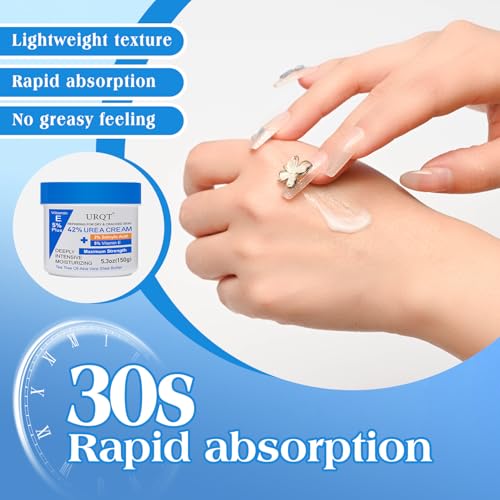 42% Urea Cream with 2% Salicylic Acid & 5% Vitamin E - Intensive Moisturizer Foot & Hand Repair Cream for Dry, Cracked Skin - 150g – Bild 6