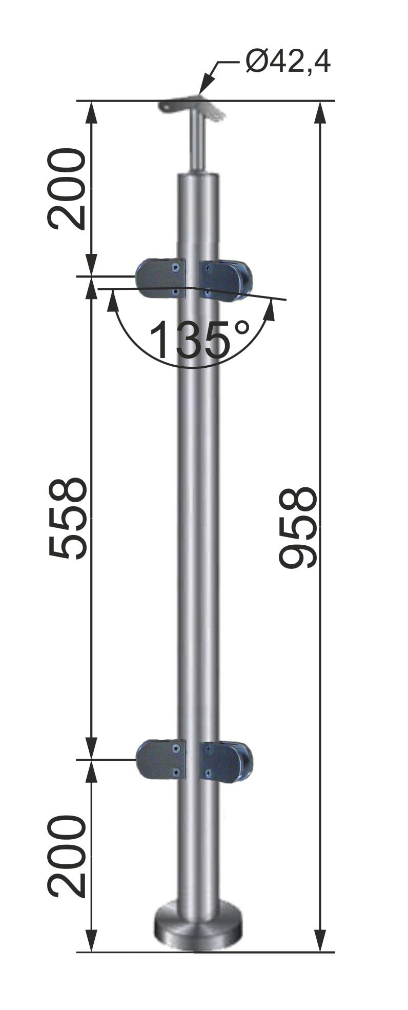 42,4 mm 1x Ring Rohr Halter Wand Pfosten V2A Edelstahl Geländer Ringhalter Handl 42,4 mm 1x Ring Rohr Halter Wand Pfosten V2A Edelstahl Geländer Ringhalter Handl