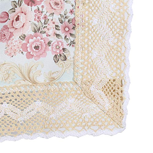 LLZIYAN Kant Klein Vierkant Tafelkleed voor Nachtkastje met Bloemen Geborduurd Kant Decor, groen - Afbeelding 8