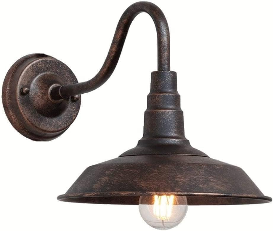 Lampada Da Parete Esterna In Ferro, Stile Industriale Con Collo D'Oca – 2 Pezzi, IP54, Bronzo, Per Giardino E Ingresso