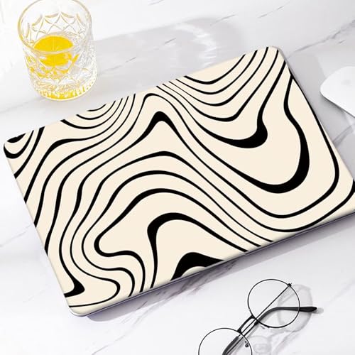 Image of Fancity Compatible with MacBook Air 13 inch Case M5 2026 M4 2025 M3 M2 2024-2022 A3449 A3240 A3113 A2681 with Touch ID, Rubberized Plastic Hard Shell Air 13.6 Case & Keyboard Cover, Black Line