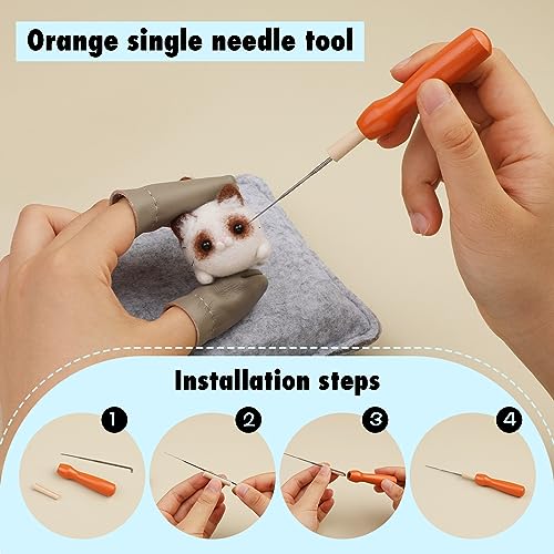 Image of Felting Needles, 139 Pcs Wool Felting Tools Set, Wool Felting Tool with 9 Sizes Felting Needles and Needle Felting Tool Wooden Handle, Needles Felting Tools for Home Craft Work