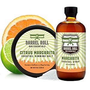 Barrel Roll Bar Essentials Cocktail Mixers – Margarita Cocktail Mix Kit – All-Natural Margarita Drink Mix & Citrus Margarita Salt Rimmer