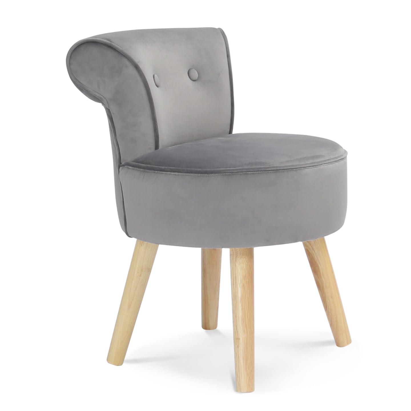 IDMarket - Sillón Sapo de terciopelo gris
