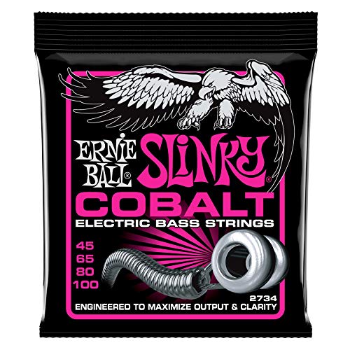 Ernie Ball Super Slinky Cobalt Electric Bass Strings 45-100 Gauge