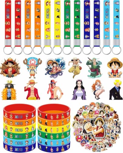KROCEUS 86Pcs One Piece Birthday Party Supplies, Party Gifts and Toy Set for Luffy Theme Party