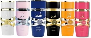 Yara Collection 6 Piece Set Eau De Parfum Spray for Unisex - Pink, Moi, Tous, Candy (3.4 Ounce Each), Asad, and Asad Zanzibar