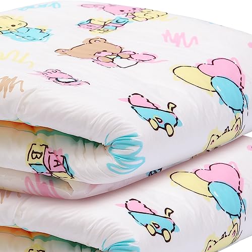 Image of Littleforbig Adult Printed Diaper 2 Pieces - Baby Cuties (X-Large 48 inch-56 inch)