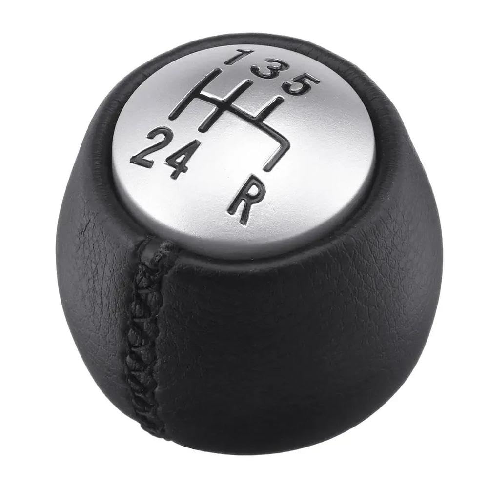 Hyasdbwe Black 5 Speed 5 6 Speed Car Manual Gear Shift Knob Pu Leather Lever Shifter Round Handball 55347088 For Alfa Romeo For Gt 147 166 3.2 V6 Gear Shifter Parts(Black 5 Speed)