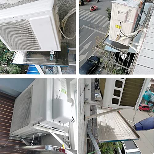 Universal-AC-Kondensat-Tropfwannen-Set, Edelstahl-Ablaufwanne mit Ablaufschlauch für geteilte Klimaanlagen und Wärmepumpensysteme