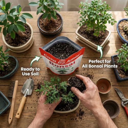 Image of Casa De Amor Organic Bonsai Potting Soil Mix 5 kg - Ready to Use Bonsai Soil for Indoor & Outdoor Bonsai Plants | Well Draining, Nutrient Enriched Bonsai Growing Medium
