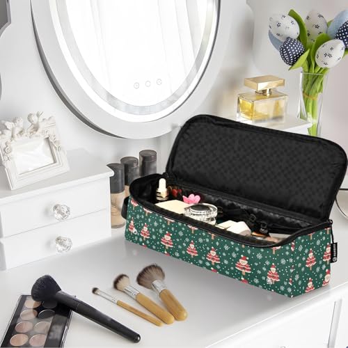 Bolsa de viaje resistente al calor para herramientas de cabello con diseño de árbol de Navidad de mármol miniatura 7