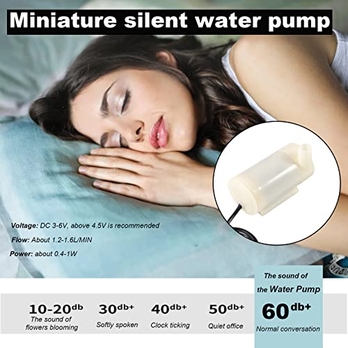 Diitao 4Pcs Dc 3-5V Micro Submersible Mini Water Pump With 2Pcs Clear Vinyl Tubing Flexible Pvc Tubing(1M) For Aquariums Fish Tank Pond Fountain Hydroponics Garden (4Pcs White Pump+4M Tube) #TOP3