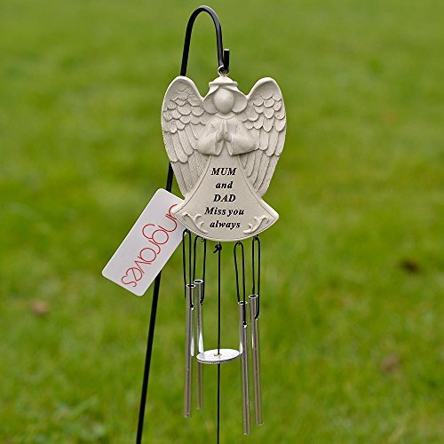Angraves Mum & Dad Guardian Angel Miss You Always Graveside Memorial Wind Chime Plaque