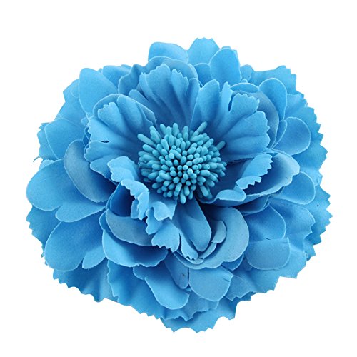 Dontdo - Pince à cheveux en forme de fleur synthétique pour fille et femme - Bleu clair
