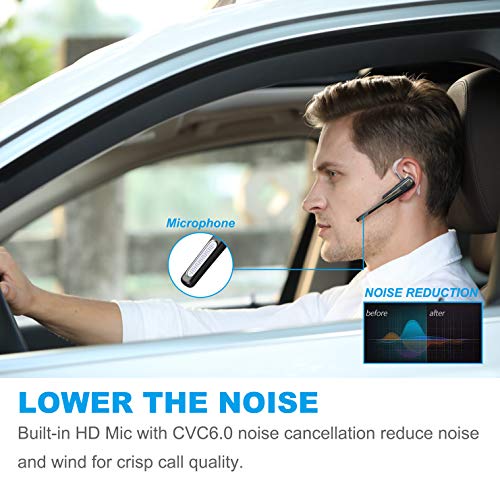 Bluetooth-Headset-COMEXION-Ultralight-Wireless-Bluetooth-Earpiece-Cell-Phones-Noise-Cancelling-Mic-Compatible-iPhone-Android-Other-Smartphones-Black-Case