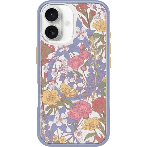 Image of OtterBox iPhone 16 Symmetry Series Clear Case - Floral Purple - Ultra-Thin, Sleek iPhone Case, Floral iPhone Case