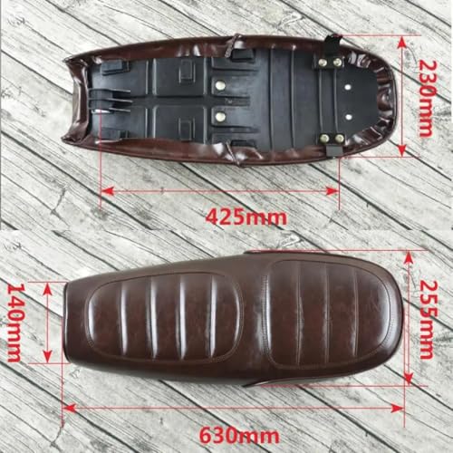 Siège de moto marron vintage 64cm plat pour projet de customisation mécanique - 6