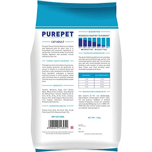 Image of Purepet Chicken & Veg Adult Dog Food, 9 kg & Ocean Fish Adult Cat Food, 1.2kg