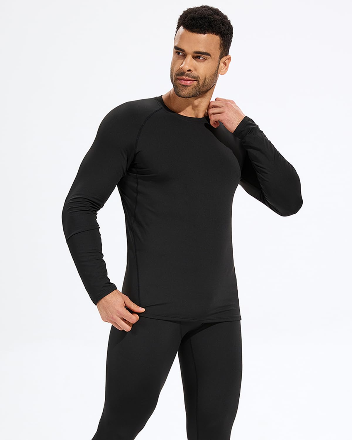 4 Pack Thermounterwäsche Herren Winter Innenfleece Funktionsunterwäsche Langarm Skiunterwäsche Herren Atmungsaktiv Thermo Oberteil Funktionsshirt