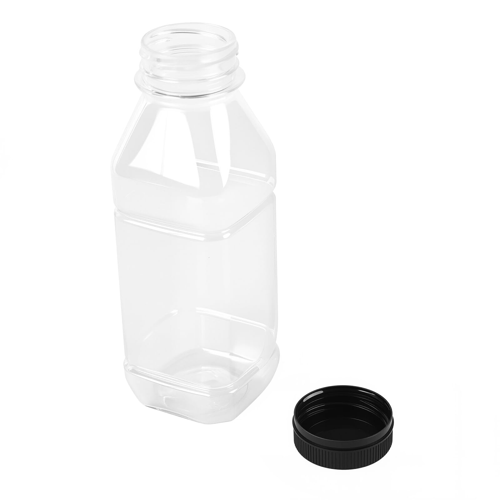 24 Bottiglie Trasparenti di Succo con Coperchio, 350 ml