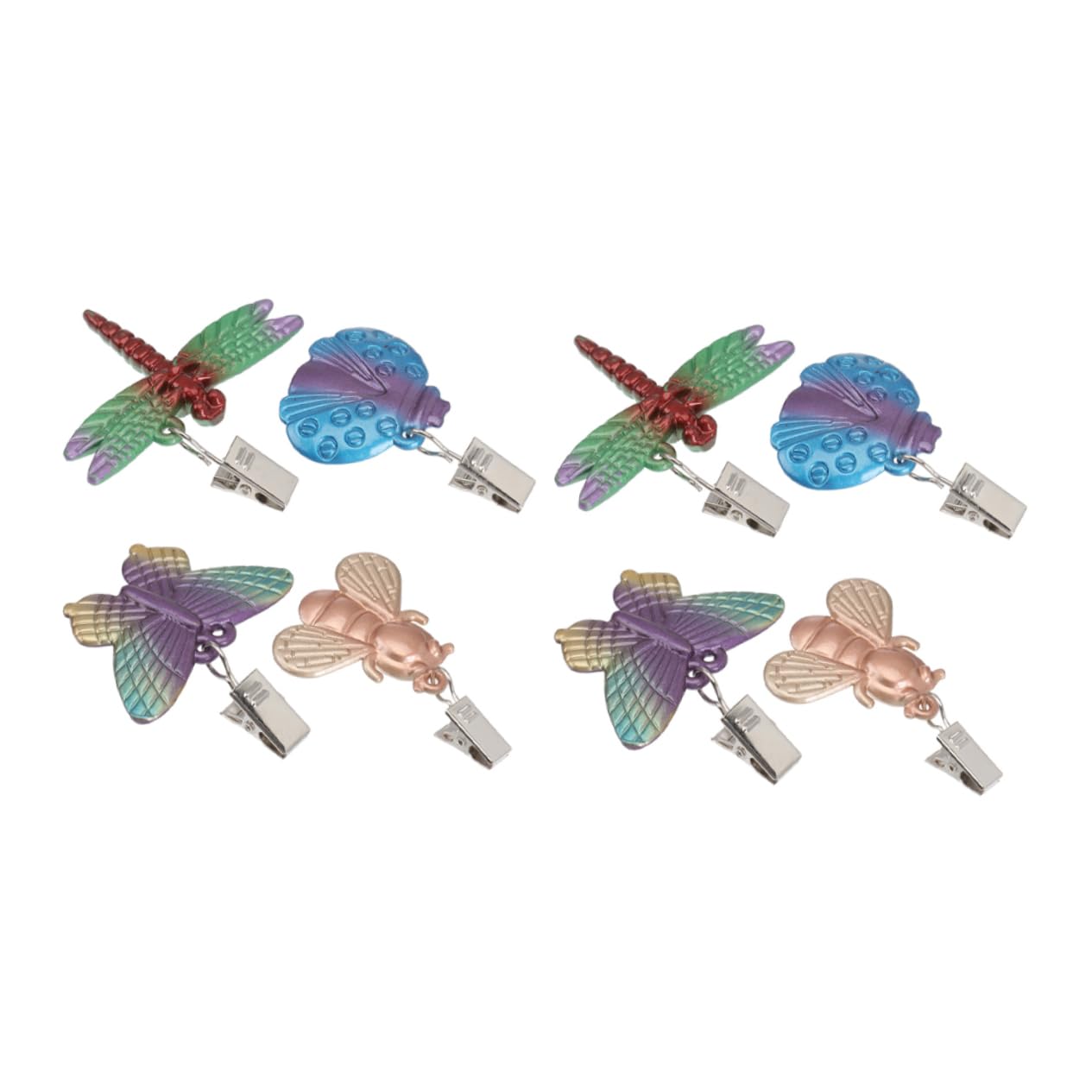 8pezzi Clip per Tovaglie Design Insetti Colorati Pesi per Tovaglia per Picnic e Feste all Aperto