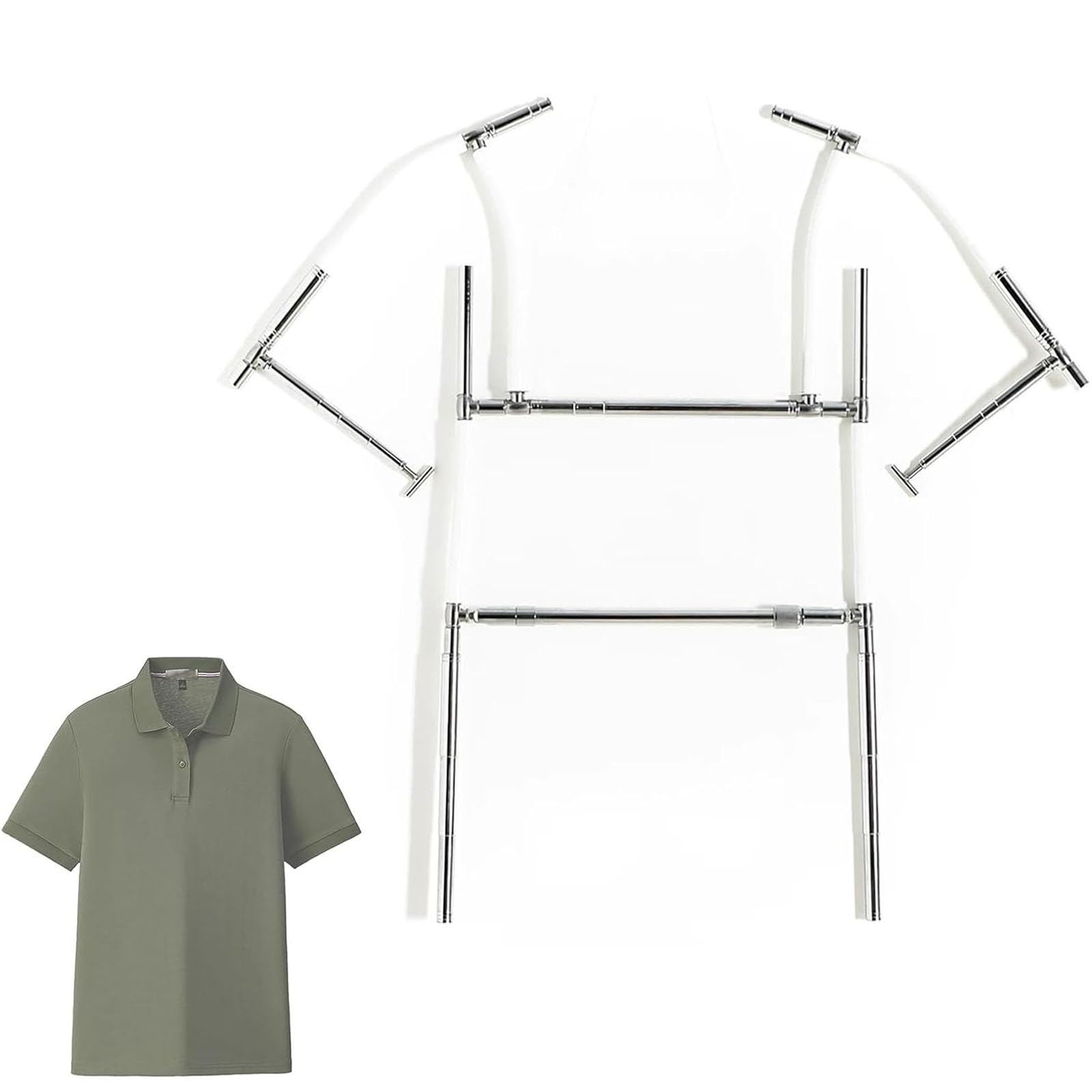 Regulowany wieszak na manekin do fotografii odzieżowej, metalowy stojak o zmiennej długości i szerokości na koszule, sukienki, t-shirty