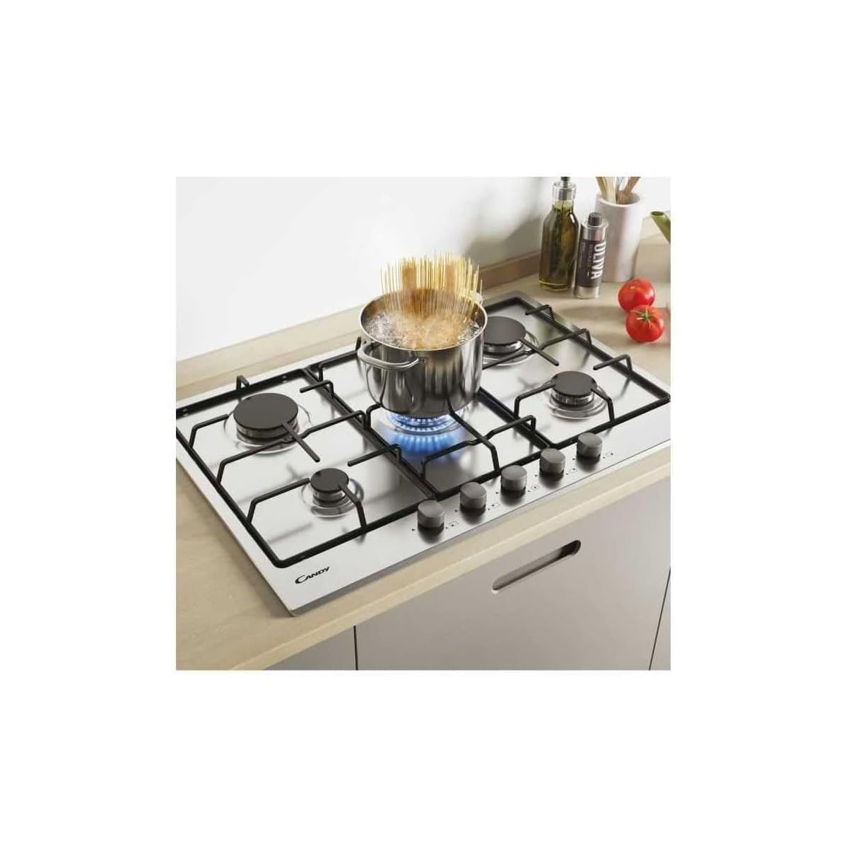 Plaque de Cuisson - Table a GAZ CANDY - CHW7X - Table Gaz - 5 foyers - 11250W - Inox