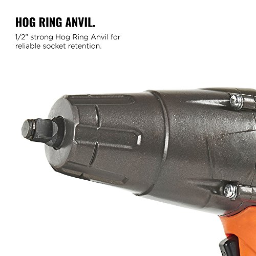 VonHaus Impact Wrench Set, 1/2-inch Drive with Hog Ring Anvil and Carry Case - 290ft-lbs Torque - 8.5 Amp