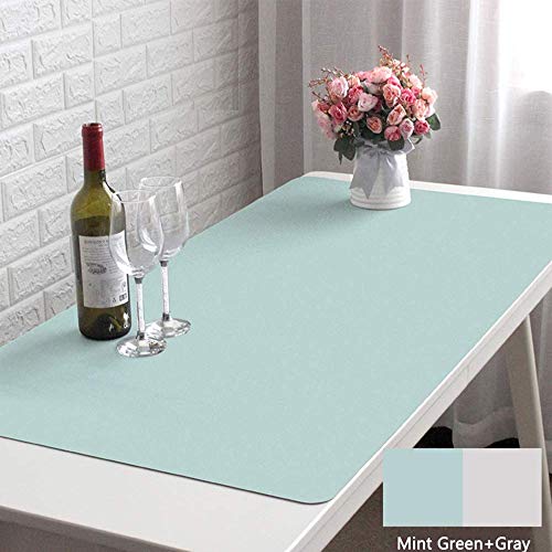 Bureaumat, bureaumat, bureaumat, mintgroene laptop-muismat dubbelzijdig waterdicht bureau schrijfblok lederen bureaupad… - Image 8