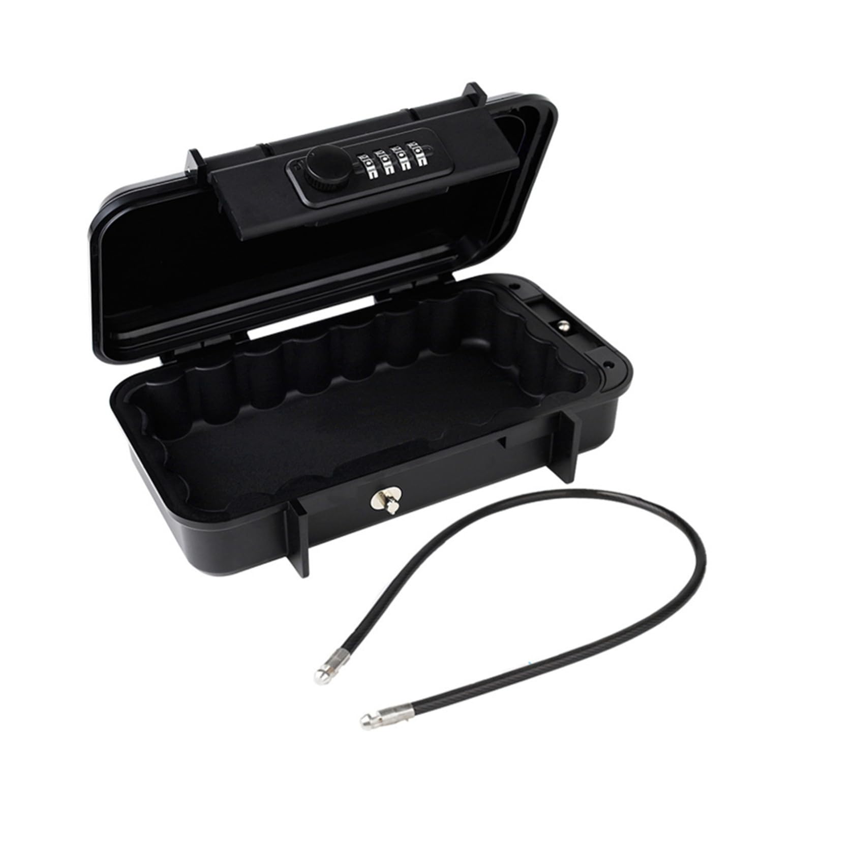 Cassetta Di Sicurezza Portatile Antifurto Cassaforte Personale Combinazione Di Sicurezza Per Viaggi Casa Ufficio Nero Cavo Metallico
