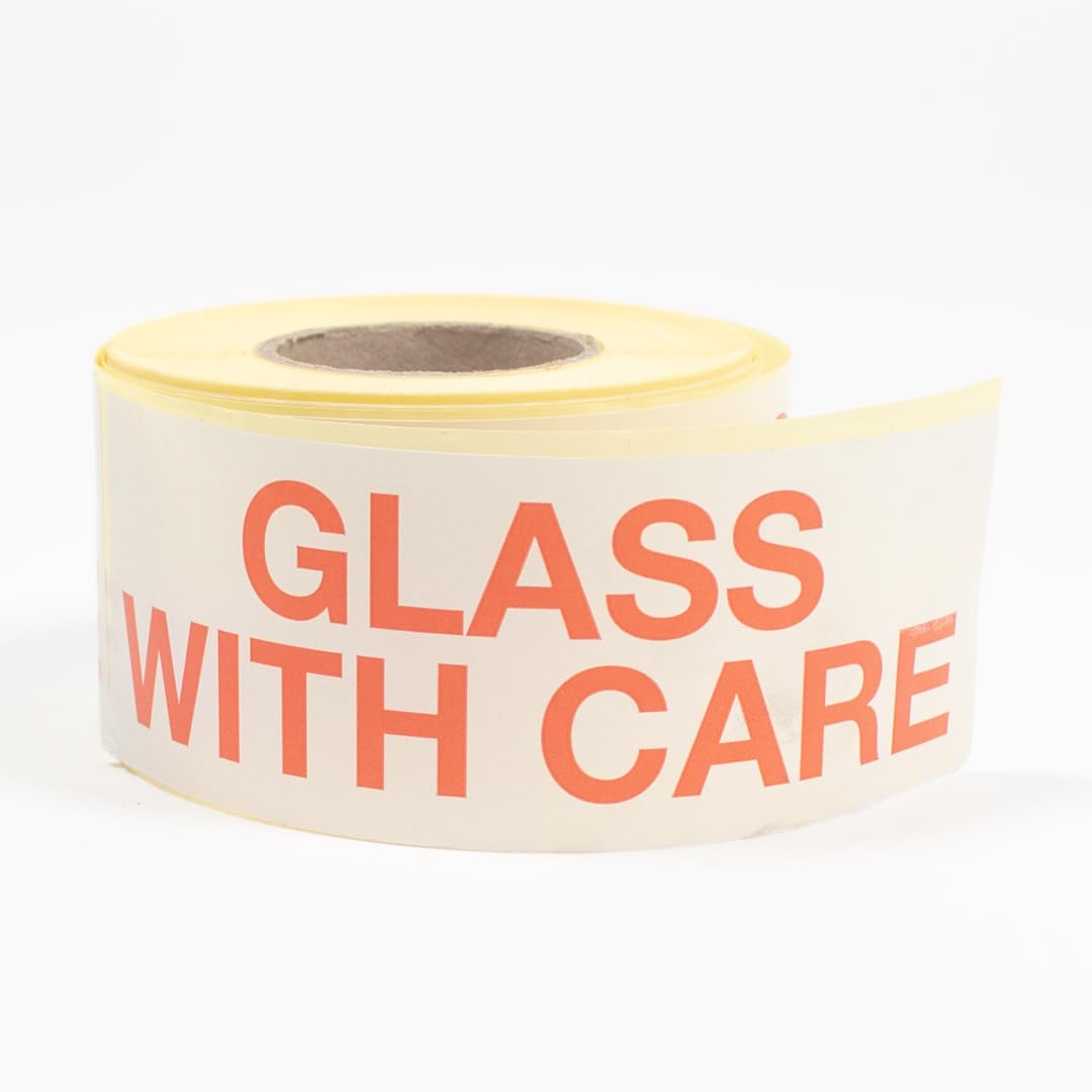 Glass Handle with Care Sticker Label Roll (3, 15cm x 5cm)
