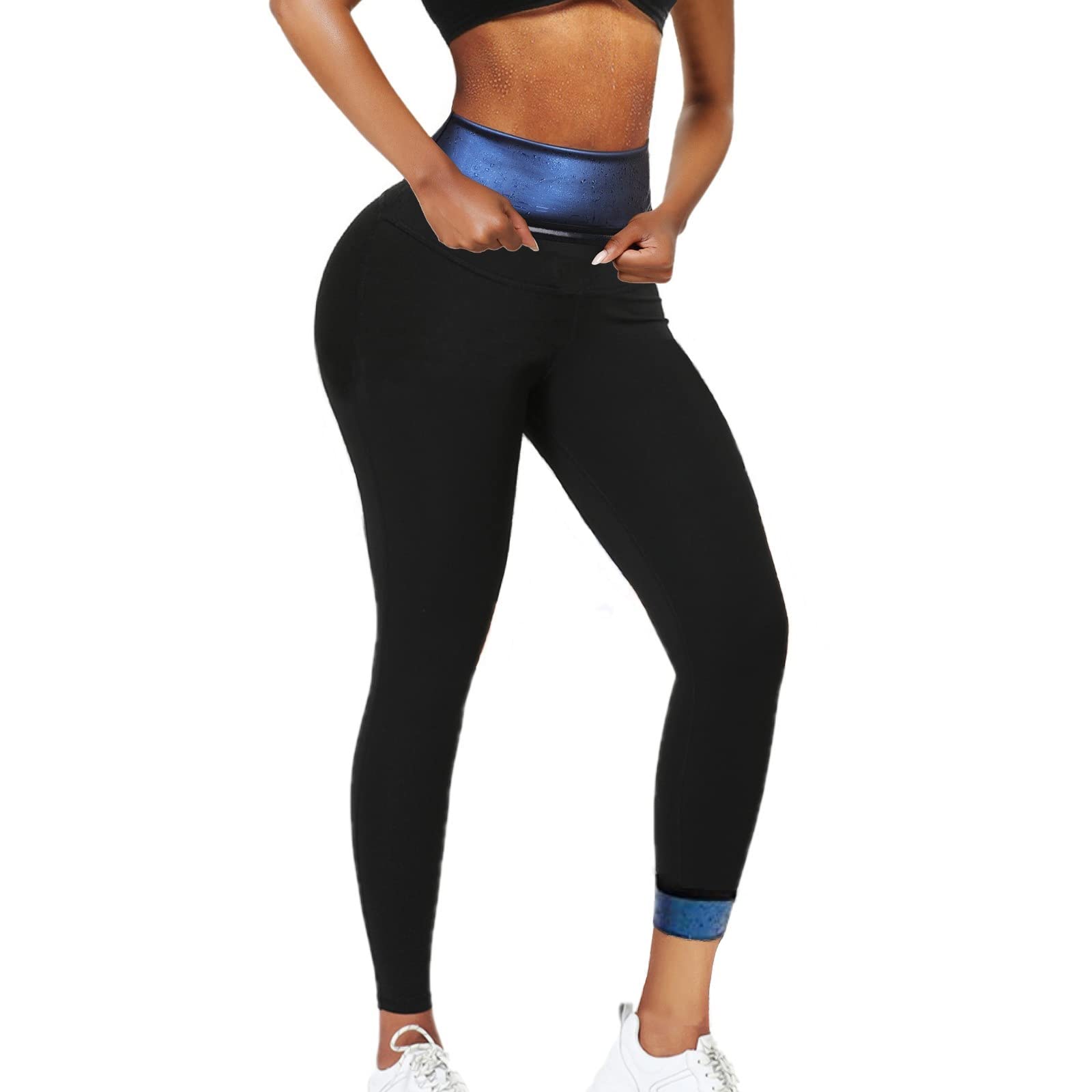 huiming Sauna Sweat Pants Shorts Slimming Compression Workout Thermo Waist Trainer for Women Leggings Body Shaper Weight Loss-image-41