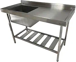 Pia De Inox Industrial 120x60x90 Cm Cuba Esquerda Nortinox