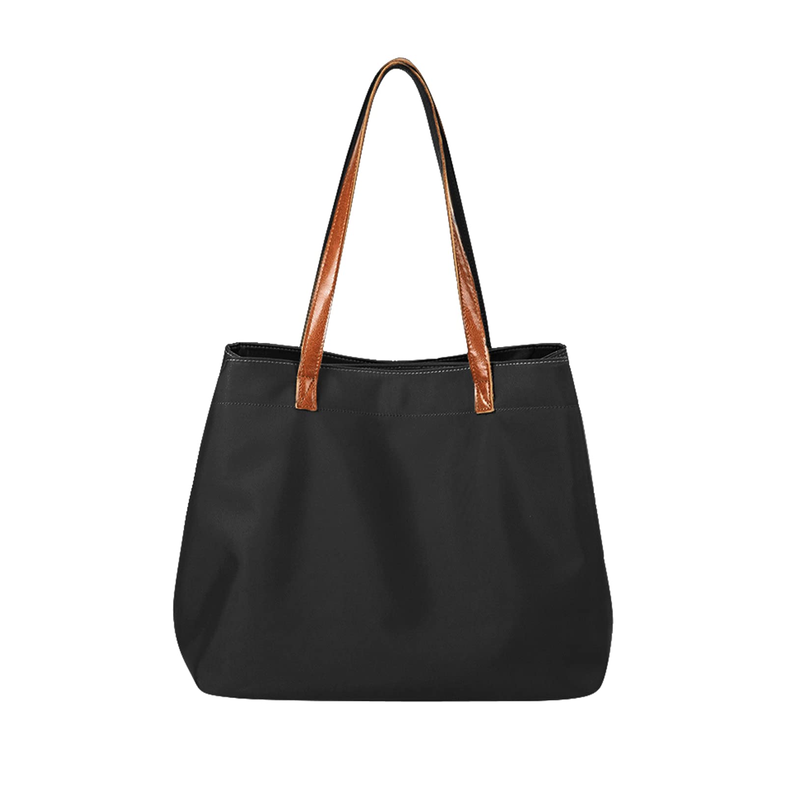 FANDARE Retrò Borsa a Mano Donna Borsa Tracolla Spalla Tote Impermeabile Nylon per 15 Pollice Tablet Shopping Viaggio Partito Work Nero L